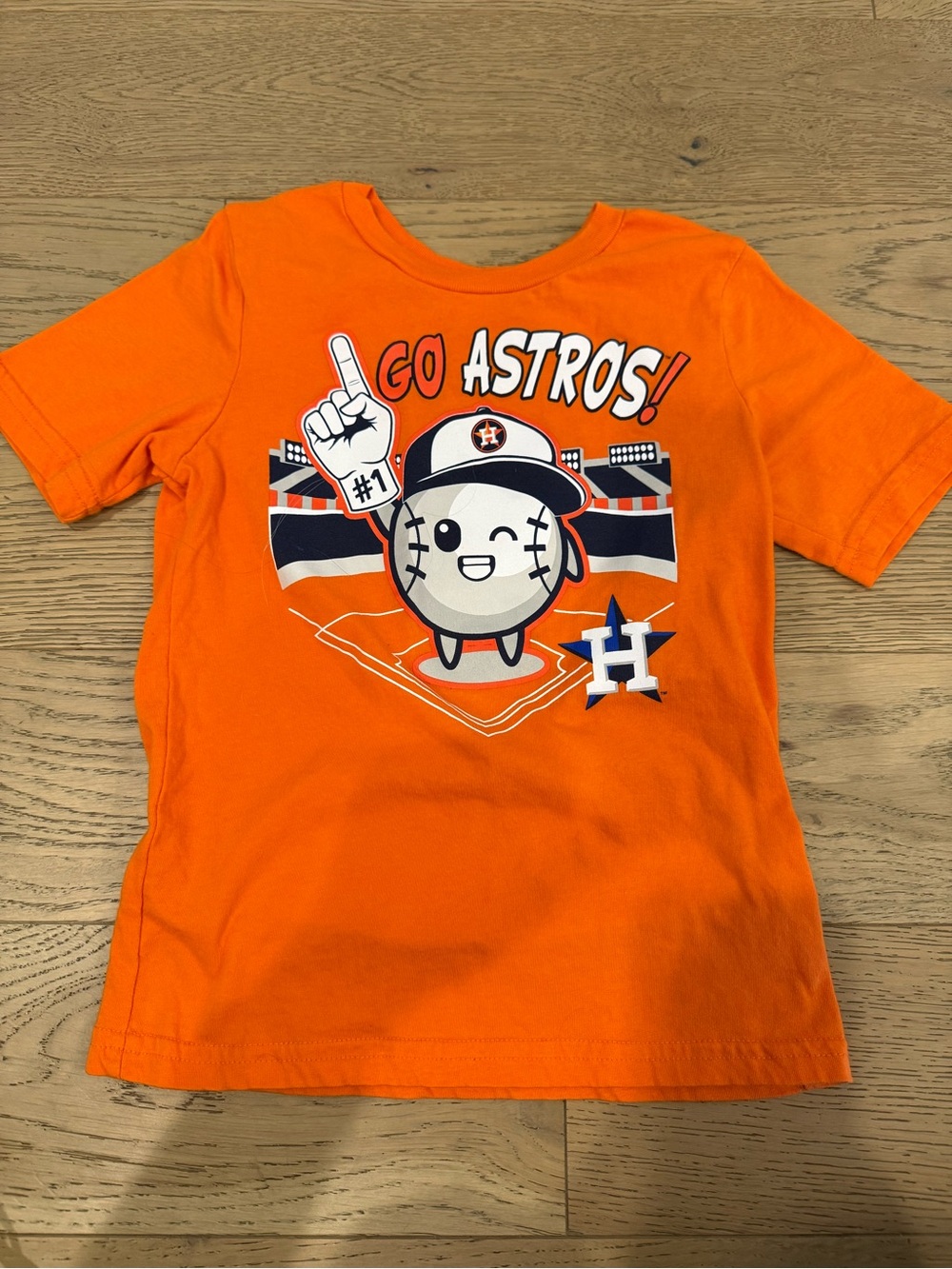 Houston Astros Kids T-Shirt Size 5/6 Orange MLB Genuine Merchandise Go Astros